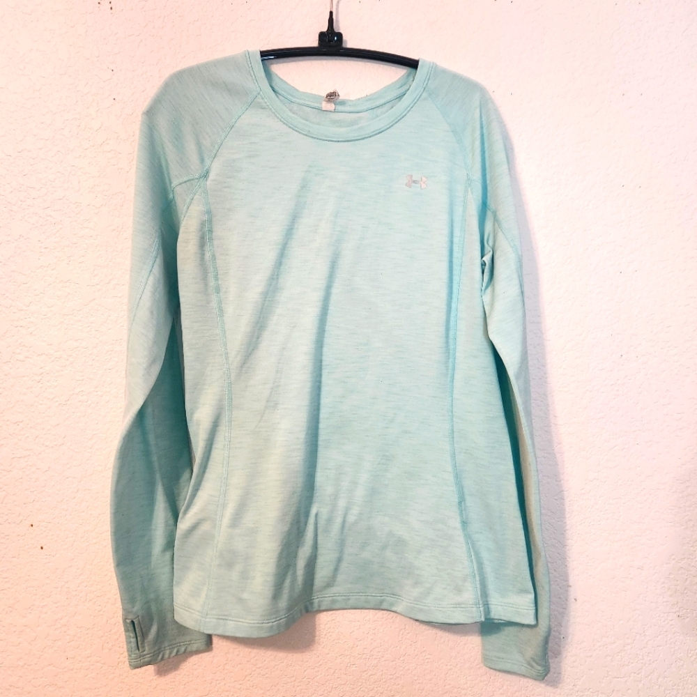 Under‎ Armour Cold Gear Light Green Long Sleeve Shirt, Size M